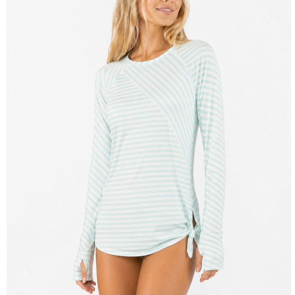 NWOT Carve Designs Sydney Sunshirt Blue Striped Size S